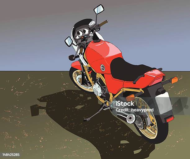 Rosso Vintage Bike - Immagini vettoriali stock e altre immagini di Contachilometri - Quadrante - Contachilometri - Quadrante, Motocicletta, Acceleratore