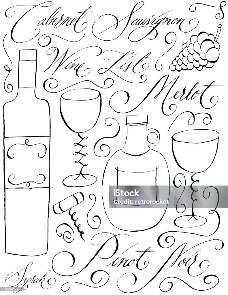 Rosso vini - Illustrazione stock royalty-free di Bianco