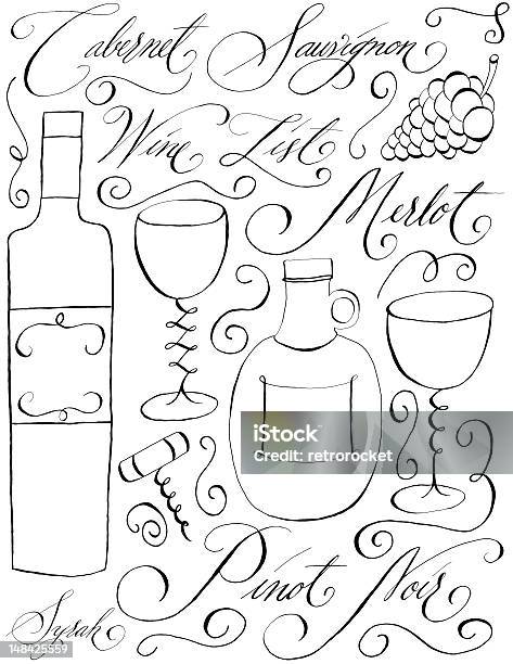 Rosso Vini - Immagini vettoriali stock e altre immagini di Bianco - Bianco, Bicchiere, Bicchiere da vino