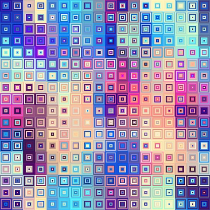 Abstract seamless geometric pattern. Random colorizing small squares. Random pixels texture. Vector image.