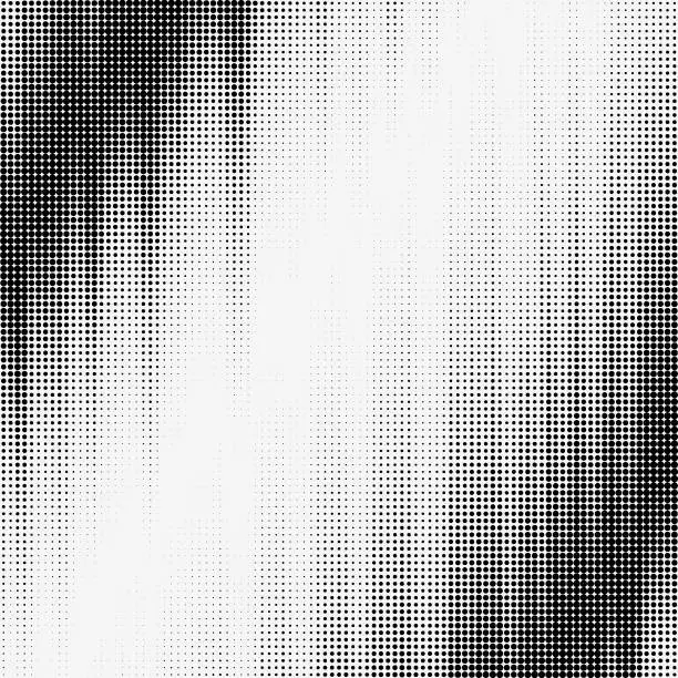 Vector illustration of Monochrome abstract halftone dots gradient background. Vector illustration