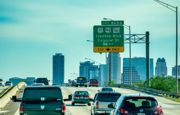 istock Orlando, FL - February 17, 2016: Interstate traffic to Downtown Orlando 1484260839