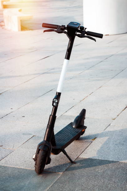 istock Electric kick scooter closeup outdoors 1484268079