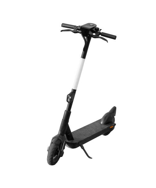 istock Electric kick scooter closeup isolated 1484268081