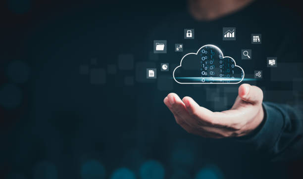 istock Storage network cloud service concept. Cloud Data Transfer and Online Storage for Business Networks. 1484268309