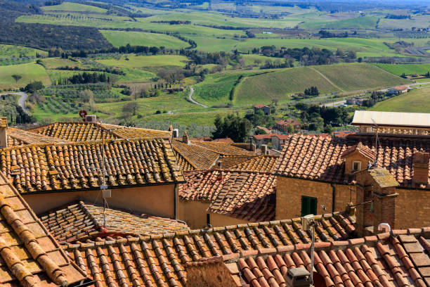 istock Casale Marittimo Tuscan town rooftop view 1484268854