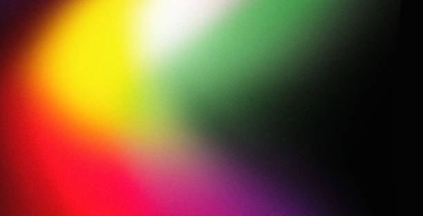 istock Red yellow green purple color gradient wave background on black, grainy texture effect, copy space 1484269126