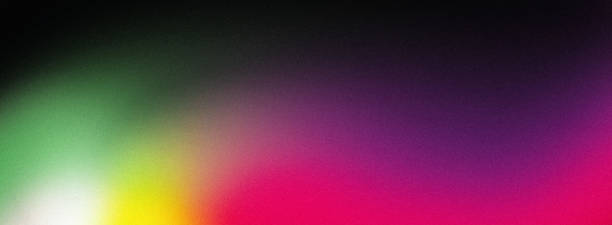 istock Vibrant color gradient on black grainy textured background, rainbow colors abstract banner, dark noise texture effect 1484269131