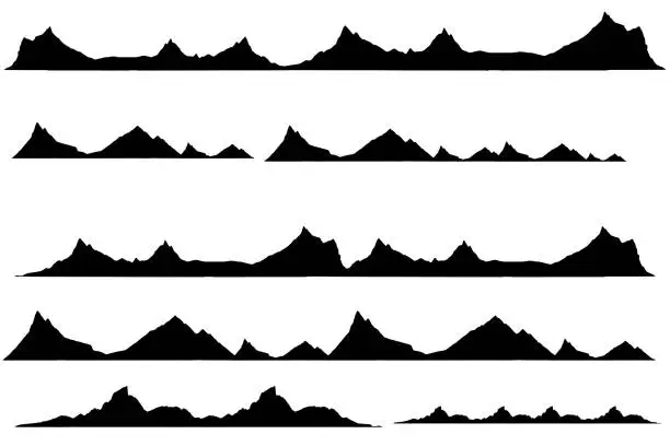 Vector illustration of mountain landscape with mountains