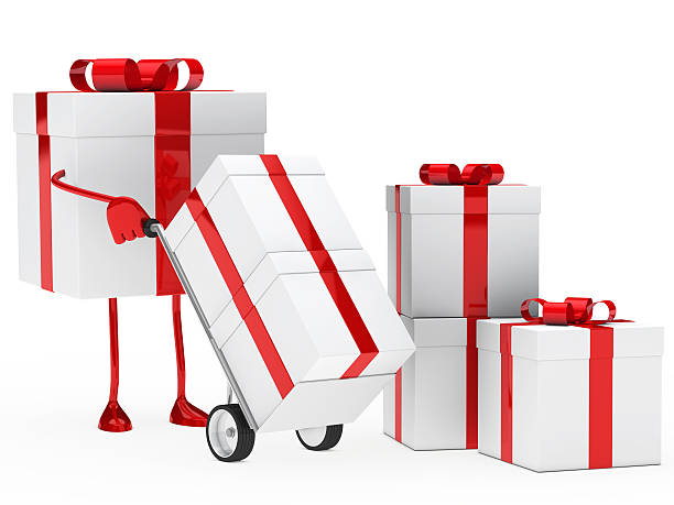 istock gift box hold hand truck 148427474