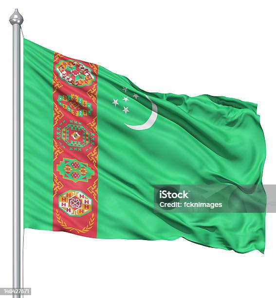 Winken Flagge Des Turkmenistan Stockfoto und mehr Bilder von Fahnenstange - Fahnenstange, Flagge, Fotografie