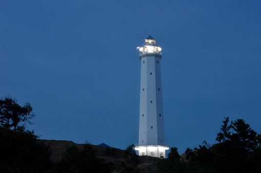 The white tower of the Tanjung Batu Tarakan lighthouse - Indonesia