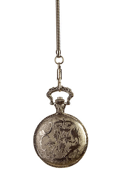 Pocket Watch Swinging On White Background For Hypnosis Concept