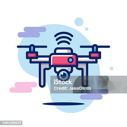 istock Drone Icon Line Art 1484288629