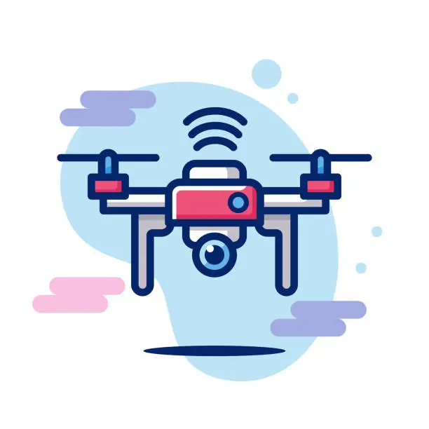 Vector illustration of Drone Icon Line Art