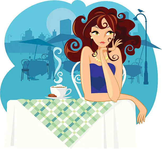 Vector illustration of Beauty with Cappuccino