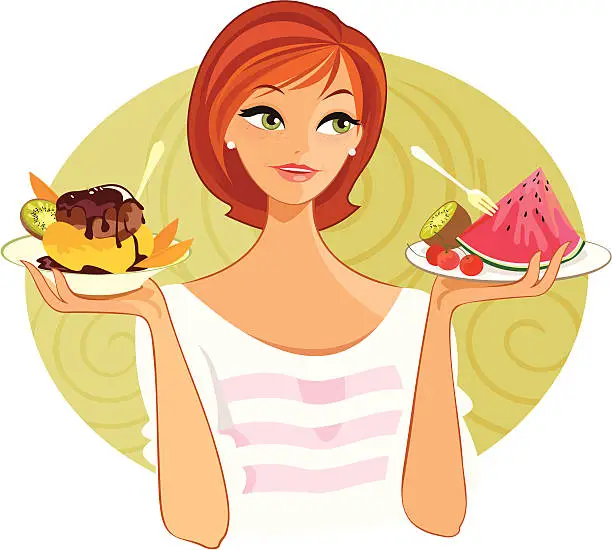 Vector illustration of Making Healthy Food Choices