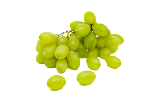 istock Whole ripe green grapes isolated on white background. Copy space. 1484308371