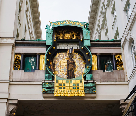 Ankeruhr or Anker Clock was designed by Franz Matsch between 1911 and 1917, located in Hoher Markt, Vienna.