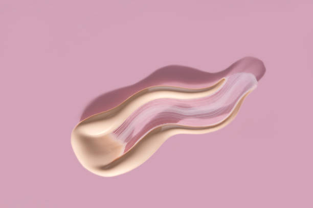 istock Foundation swatch with spf on a pink background. 1484310172