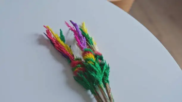 Photo of Traditional Polish Colorful Artificial Palm Decoration for Palm Sunday and Easter Time