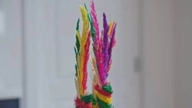 Photo of Traditional Polish Colorful Artificial Palm Decoration for Palm Sunday and Easter Time