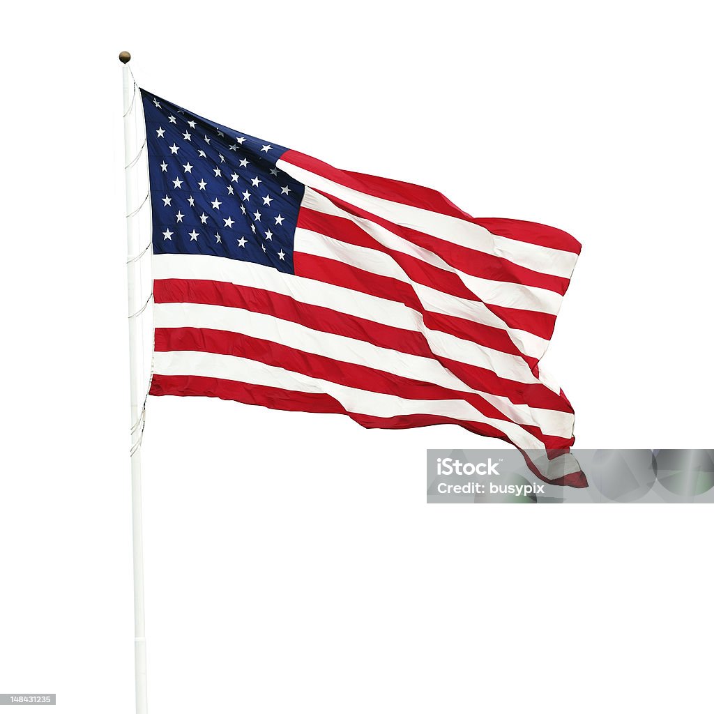 Bandeira americana isolada com Traçado de Recorte - Royalty-free Bandeira dos Estados Unidos da América Foto de stock