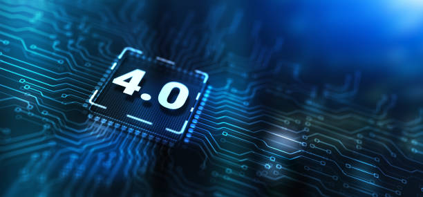 istock Smart industry 4.0. Industrial and technology innovation. Modernization and automation concept 1484313605