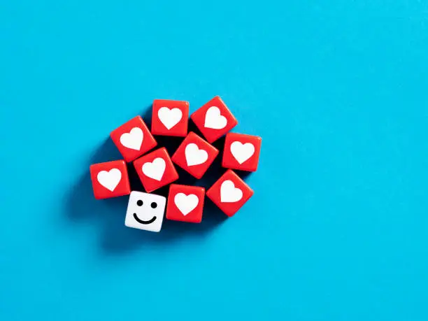 Photo of Getting social media likes and popularity. Surround with love and care. Happiness and positivity. Valentine's Day.