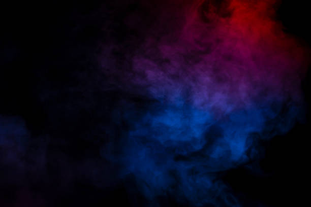 istock Blue and purple steam on a black background. 1484319898