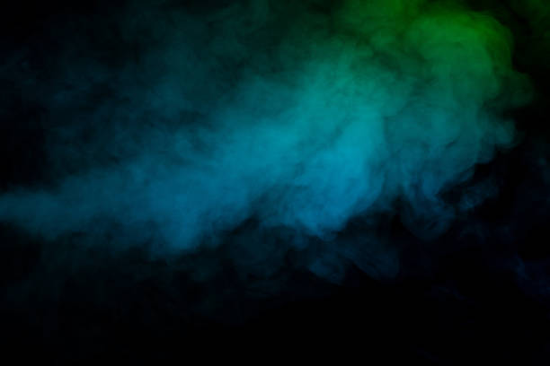 istock Blue and green steam on a black background. 1484319899