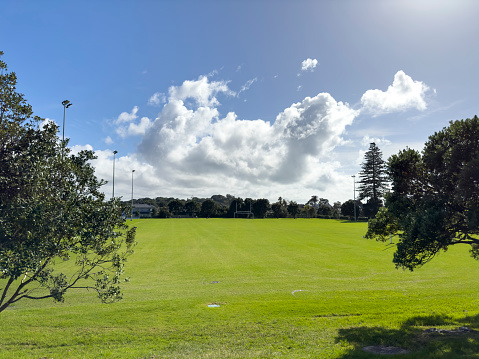 Public sports field in a sunny day