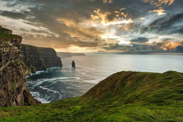 istock Cliffs of Moher above the Atlantic Ocean at sunset, Ireland. 1484325667