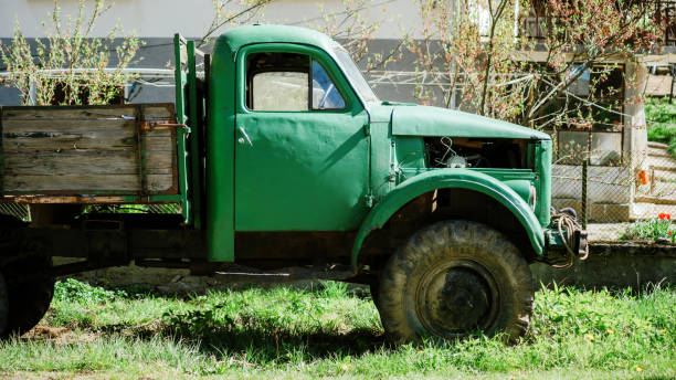 istock Rusty old green vintage Soviet truck 1484325925
