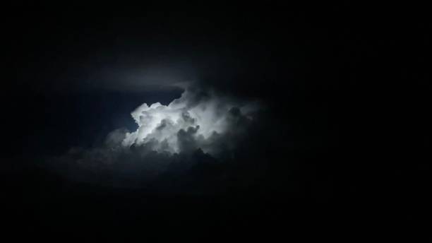 Aerial photo of Thunder and lightning stock photo