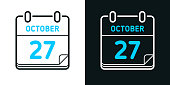 istock October 27. Bicolor line icon on black or white background - Editable stroke 1484328219