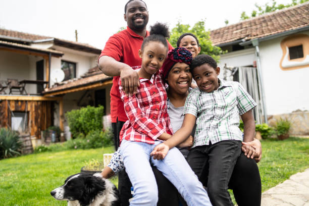 istock Group hug with family 1484329173
