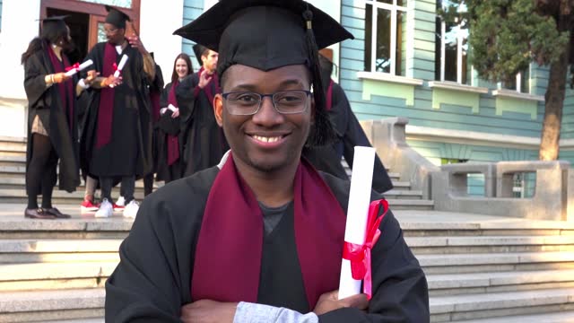 Portrait of a male African-American graduate