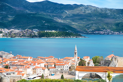 Top view of the Old Town in Budva
