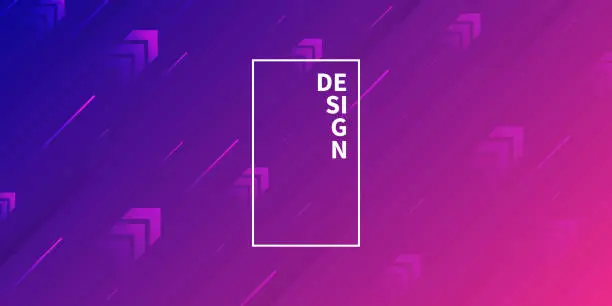 Vector illustration of Abstract design with rising arrows and Purple gradient - Trendy background