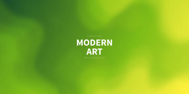grüner abstrakter hintergrund mit verschwommenen, fließenden formen - creativity smoke abstract energy stock-grafiken, -clipart, -cartoons und -symbole
