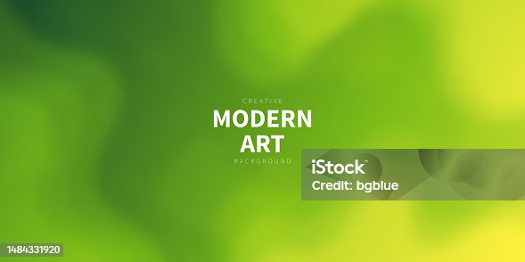 istock Green abstract background with blurred fluid shapes 1484331920