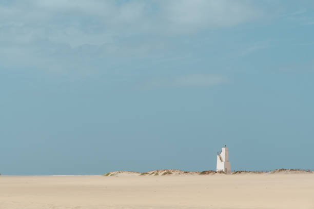 istock Lonely observation tower in a desert during a light sandstorm 1484337359
