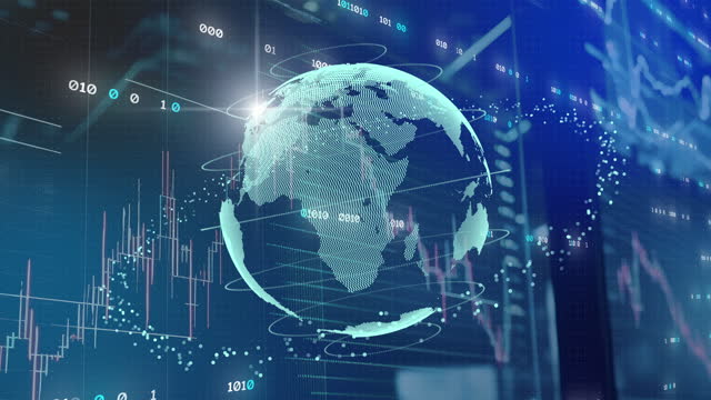 Stock exchange market graph chart investment trading economy finance stock price, global business data analytic