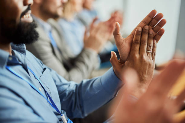 istock Applauding on successful business seminar! 1484339382