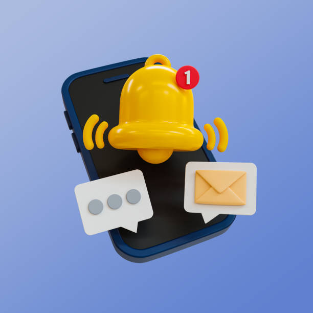 istock 3d minimal turn-on notification concept. new update reminder. new notification alert. A bell icon ringing with mail and message icon. 3d illustration. 1484340365