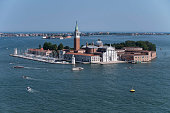 Aerial View of Church of San Giorgio Maggiore Island, Venice, Italy