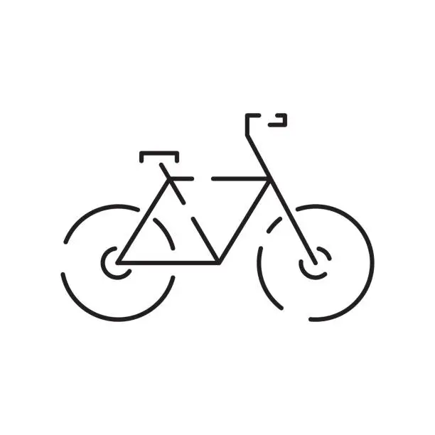 Vector illustration of Public Transport bicycle Vector Line Icons. traffic symbol Editable Stroke and travel