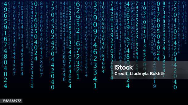 Technology Matrix Background Cyber Security With Falling Numbers On ...