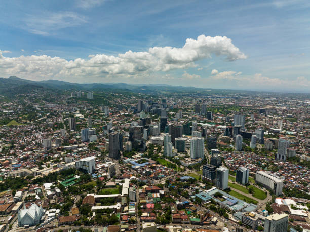 Aerial panorama of Cebu City, Philippines. Streets and residential areas of Cebu City. Cityscape. Philippines. cebu province stock pictures, royalty-free photos & images